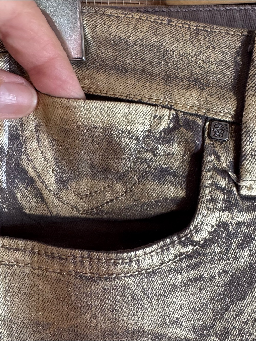 Frankie B Gold Wax Skinny Jeans - Picture 7 of 16